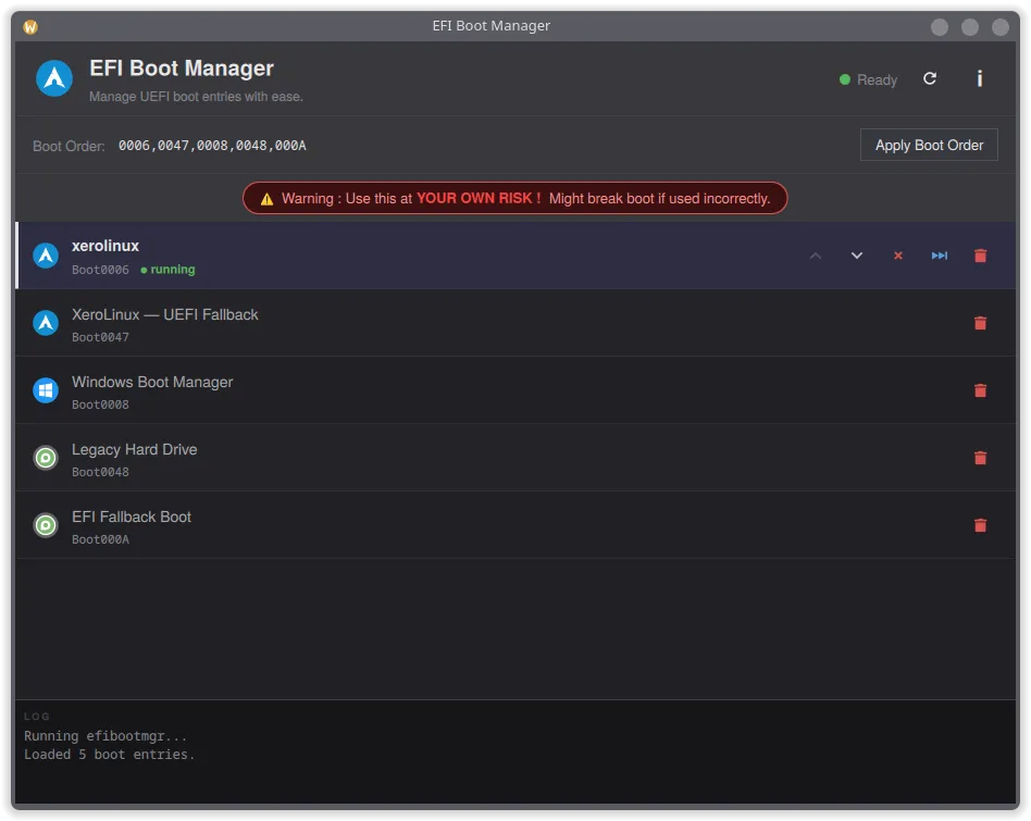 EFI Boot Manager Tool
